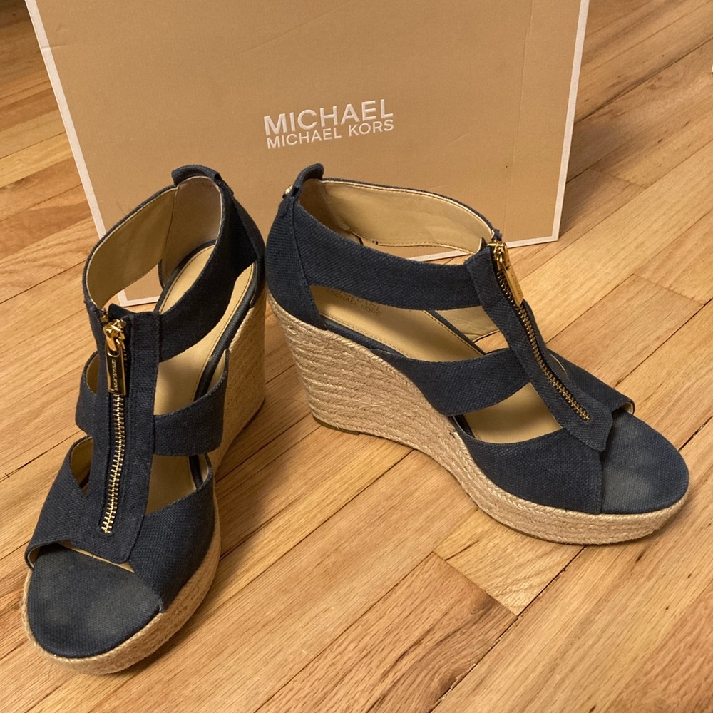 Michael Kors Navy Damita Wedge